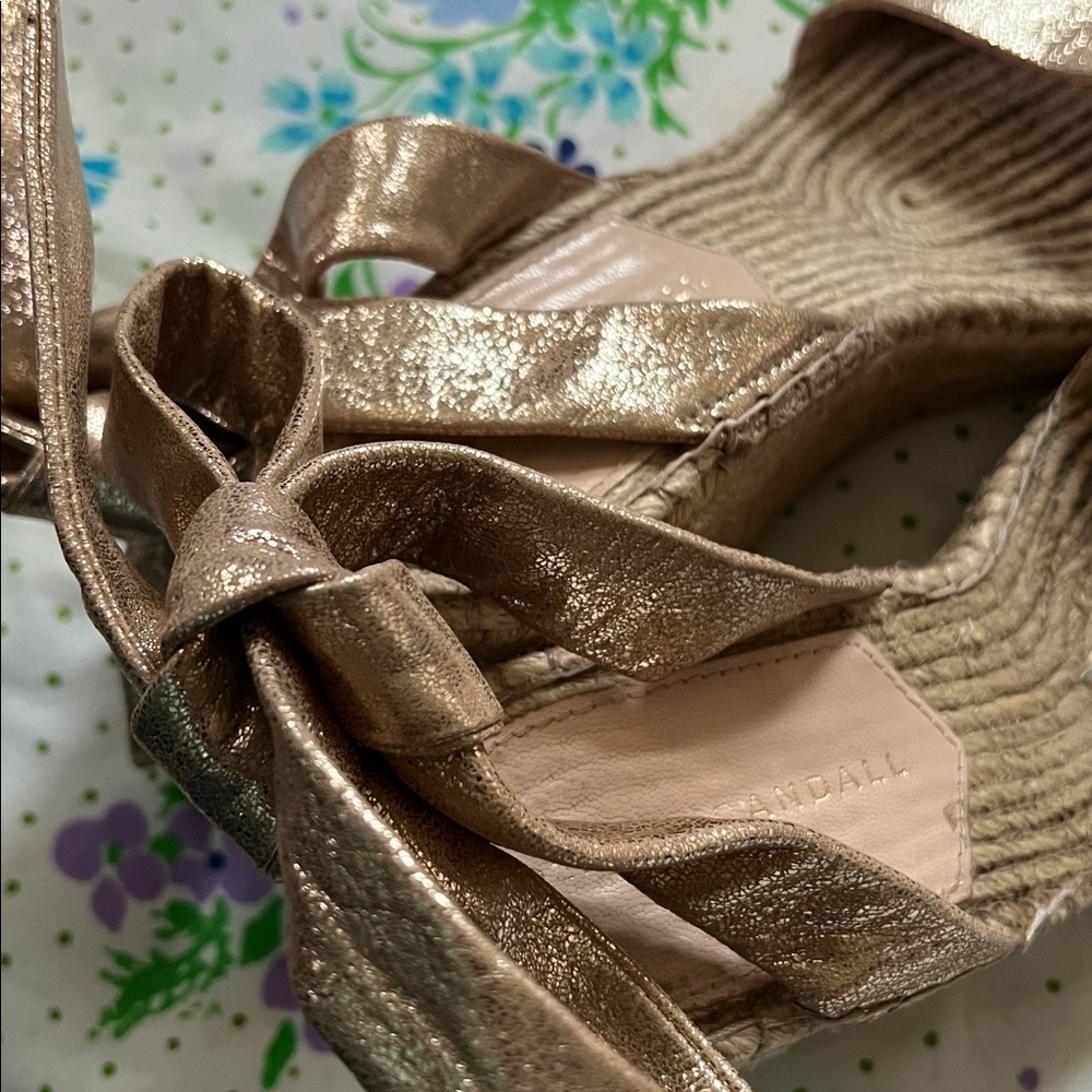 Loeffler Randall Metallic Ankle Lace Espadrilles- 9? - Picture 9 of 15